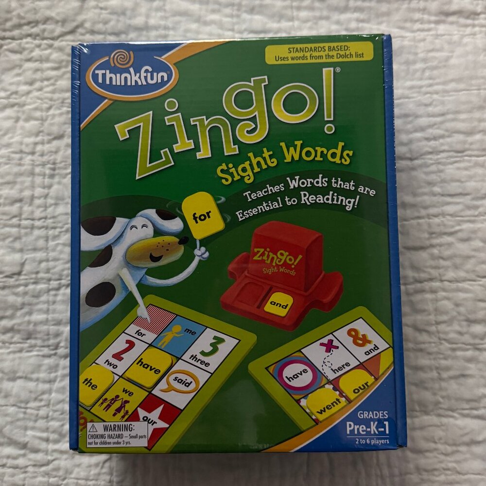 THINK FUN Zingo! Sight word reading skills game Pre-K - 1st grade NEW